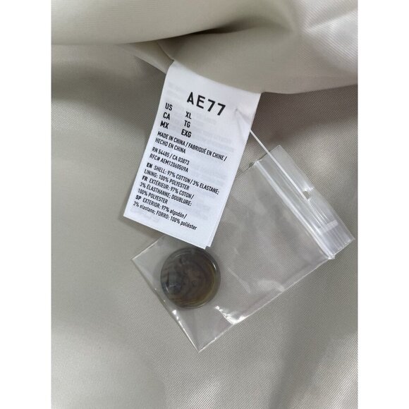 AE77 Trench Coat Cropped Utility Bone Khaki Women's Size XL, NWT - Picture 13 of 16